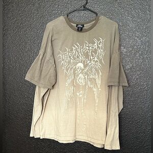 Social Collision Hot Topic Men's Acid Washed 90s Layered Graphic Tee